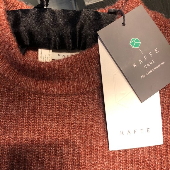 BNWT Kaffe Clothing Sweater Women M Apple Butter Melange Kanitana Knit Wool Blen - Picture 2 of 4